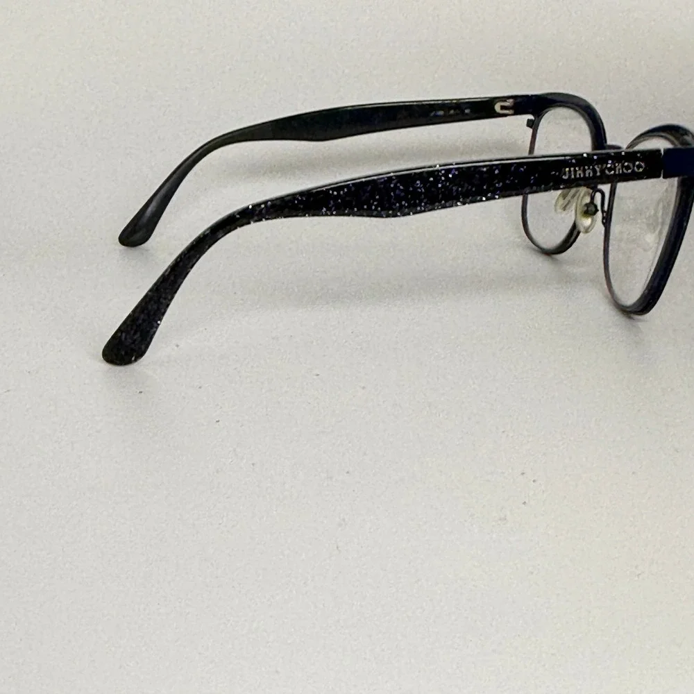 Jimmy Choo JC189 Blue Glitter Cat Eye Eyeglasses Frames Made in‎ Italy 53-16-140
